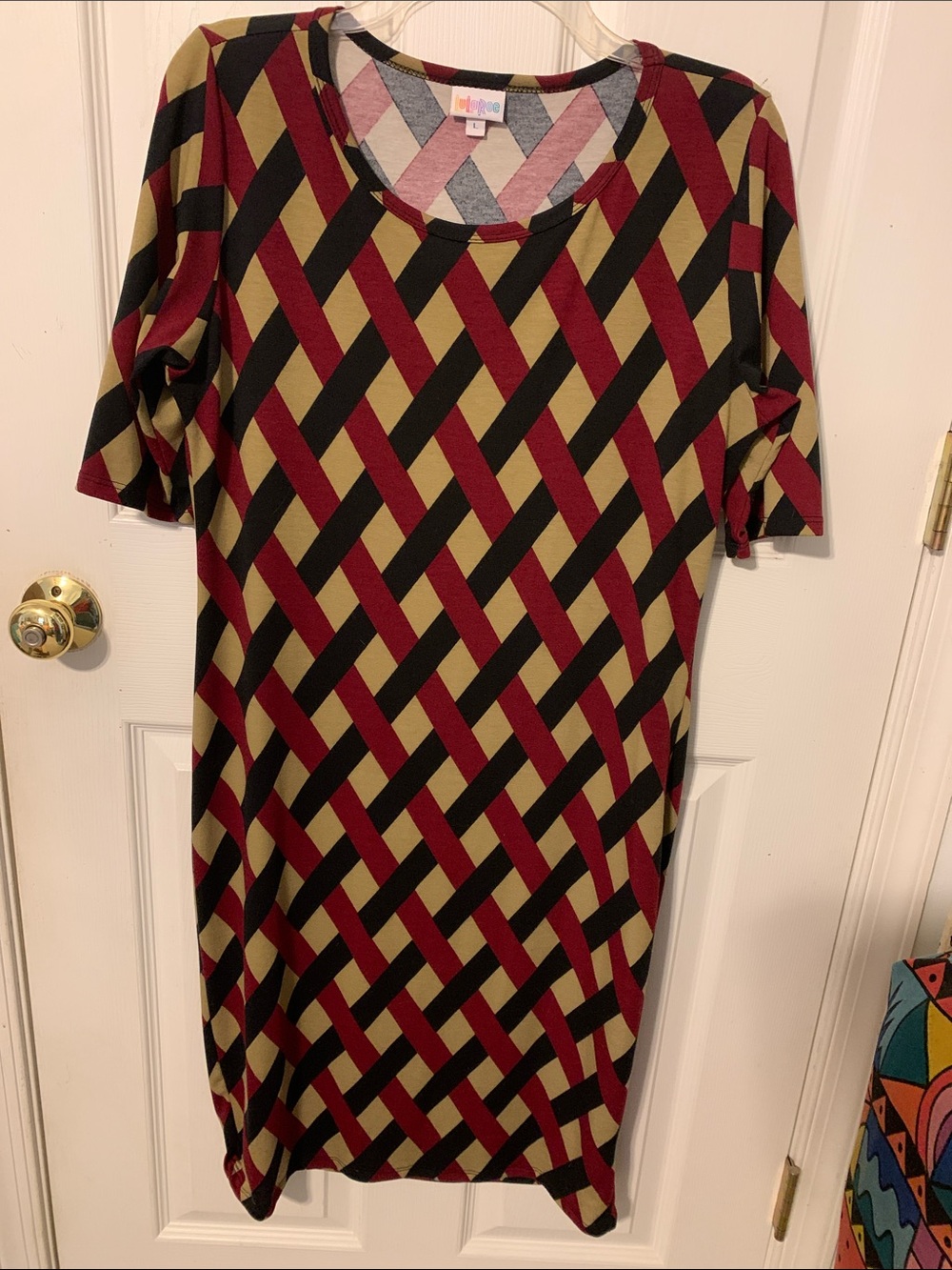 LuLaRoe LLR Julia Trellis pattern midi shift dress